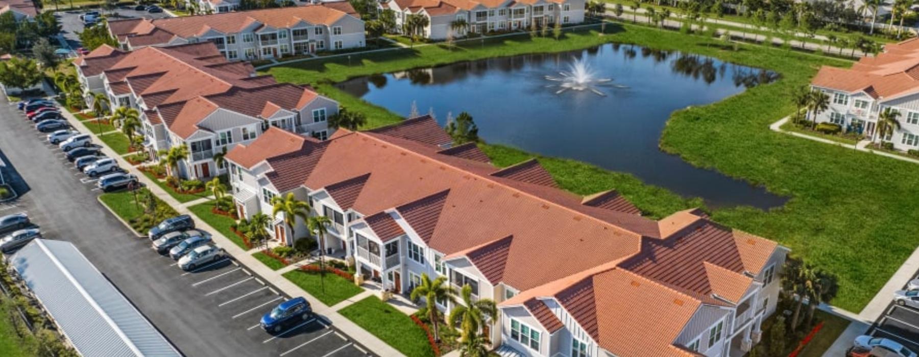 aerial view of a town