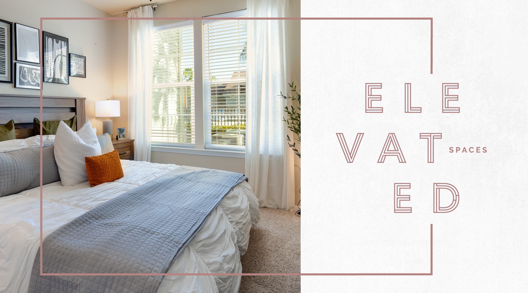 Bedroom with natural lighting and high ceilings