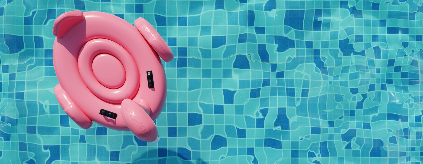 pink float in a pool